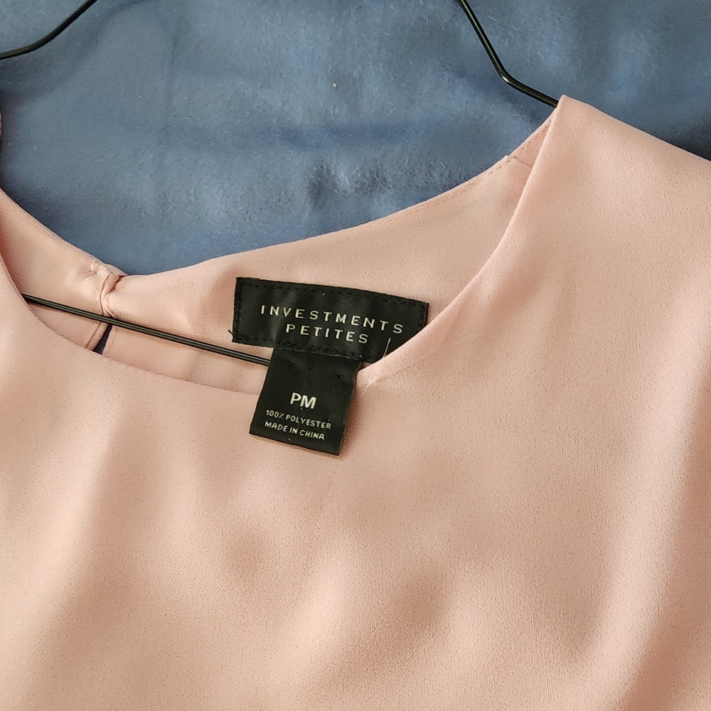 Investments Pink Crew Neck Sleeveless Blouse